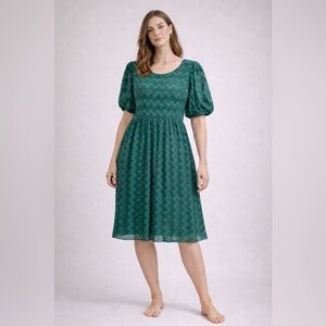 ASOS Green Zigzag Midi Dress